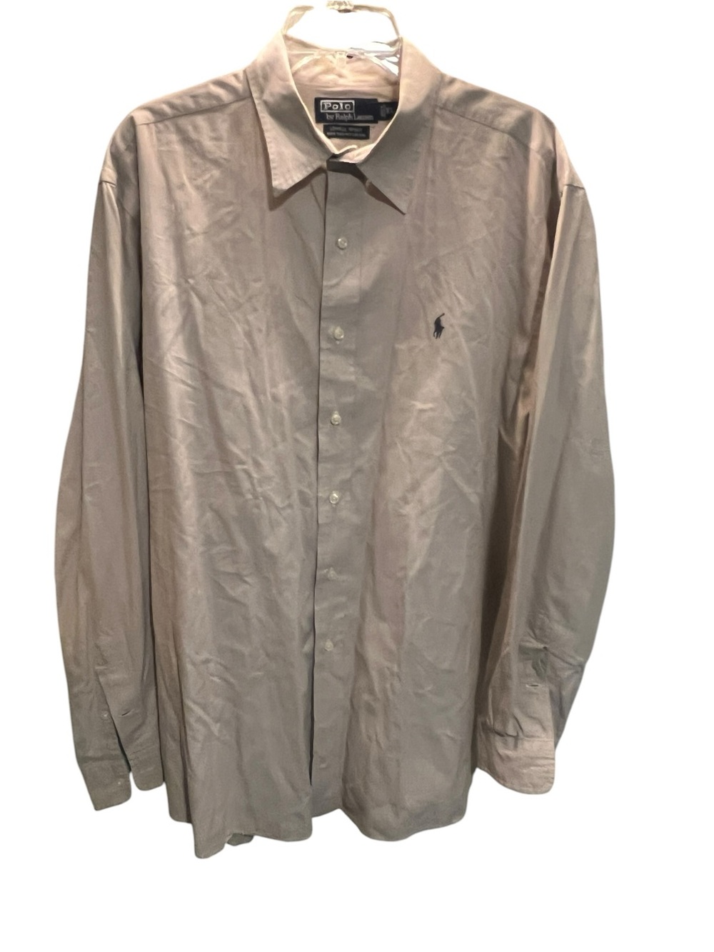 Polo by Ralph Lauren Men's Beige Long-Sleeve Button-Up Shirt - XL